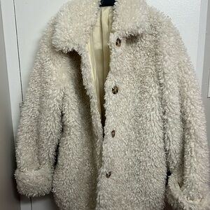ASOS FAUX FUR TEDDY JACKET SIZE 10 LARGE